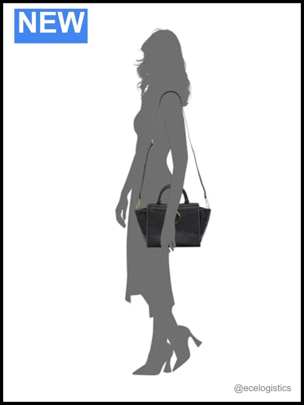 Genuine Leather Satchel Handbag with Zipper Closure and Double Handles